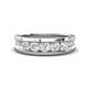 1 - Aaron 0.53 ctw White Sapphire 5 Stone Men Wedding Band (5 mm) 