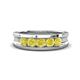 1 - Aaron 0.50 ctw Yellow Diamond 5 Stone Men Wedding Band (5 mm) 