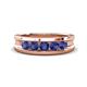 1 - Aaron 0.40 ctw Iolite 5 Stone Men Wedding Band (5 mm) 