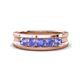 1 - Aaron 0.45 ctw Tanzanite 5 Stone Men Wedding Band (5 mm) 