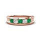 1 - Aaron 0.50 ctw Natural Diamond & Emerald 5 Stone Men Wedding Band (3 mm) 