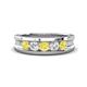 1 - Aaron 0.52 ctw Natural Diamond & Yellow Sapphire 5 Stone Men Wedding Band (3 mm) 