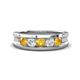 1 - Aaron 0.44 ctw Natural Diamond & Citrine 5 Stone Men Wedding Band (3 mm) 