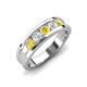 4 - Aaron 0.52 ctw Natural Diamond & Yellow Sapphire 5 Stone Men Wedding Band (3 mm) 