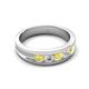 6 - Aaron 0.52 ctw Natural Diamond & Yellow Sapphire 5 Stone Men Wedding Band (3 mm) 
