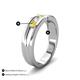 5 - Aaron 0.52 ctw Natural Diamond & Yellow Sapphire 5 Stone Men Wedding Band (3 mm) 