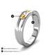 5 - Aaron 0.44 ctw Natural Diamond & Citrine 5 Stone Men Wedding Band (3 mm) 