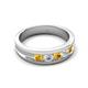 6 - Aaron 0.44 ctw Natural Diamond & Citrine 5 Stone Men Wedding Band (3 mm) 