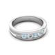 6 - Aaron 0.44 ctw Natural Diamond & Aquamarine 5 Stone Men Wedding Band (3 mm) 