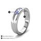 5 - Aaron 0.47 ctw Natural Diamond & Tanzanite 5 Stone Men Wedding Band (3 mm) 