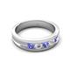 6 - Aaron 0.47 ctw Natural Diamond & Tanzanite 5 Stone Men Wedding Band (3 mm) 
