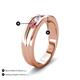 5 - Aaron 0.44 ctw Natural Diamond & Pink Tourmaline 5 Stone Men Wedding Band (3 mm) 