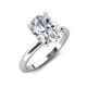 3 - Abena 2.06 ctw IGI Certified Lab Grown Diamond Oval Shape (9x7 mm) with Prong Studded Natural Diamond Solitaire Plus Engagement Ring 