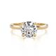 2 - Abena 1.06 ctw Moissanite (6.50 mm) with Prong Studded Side Natural Diamond Solitaire Plus Engagement Ring 