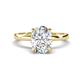 1 - Abena 1.96 ctw Moissanite Oval Shape (9x7 mm) with Prong Studded Side Natural Diamond Solitaire Plus Engagement Ring 