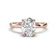 1 - Abena 1.96 ctw Moissanite Oval Shape (9x7 mm) with Prong Studded Side Natural Diamond Solitaire Plus Engagement Ring 