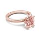 3 - Abena 1.67 ctw Morganite Oval Shape (9x7 mm) with Prong Studded Side Natural Diamond Solitaire Plus Engagement Ring 