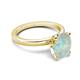 3 - Abena 1.38 ctw Opal Oval Shape (9x7 mm) with Prong Studded Side Natural Diamond Solitaire Plus Engagement Ring 