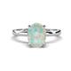 1 - Abena 1.38 ctw Opal Oval Shape (9x7 mm) with Prong Studded Side Natural Diamond Solitaire Plus Engagement Ring 