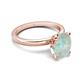 3 - Abena 1.38 ctw Opal Oval Shape (9x7 mm) with Prong Studded Side Natural Diamond Solitaire Plus Engagement Ring 