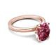 3 - Abena 2.16 ctw Pink Tourmaline Oval Shape (9x7 mm) with Prong Studded Side Natural Diamond Solitaire Plus Engagement Ring 