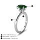 5 - Abena 1.71 ctw Created Emerald Oval Shape (9x7 mm) with Prong Studded Side Natural Diamond Solitaire Plus Engagement Ring 