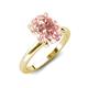4 - Abena 1.67 ctw Morganite Oval Shape (9x7 mm) with Prong Studded Side Natural Diamond Solitaire Plus Engagement Ring 
