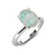 4 - Abena 1.38 ctw Opal Oval Shape (9x7 mm) with Prong Studded Side Natural Diamond Solitaire Plus Engagement Ring 