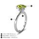 5 - Abena 2.06 ctw Peridot Oval Shape (9x7 mm) with Prong Studded Side Natural Diamond Solitaire Plus Engagement Ring 