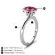 5 - Abena 2.16 ctw Pink Tourmaline Oval Shape (9x7 mm) with Prong Studded Side Natural Diamond Solitaire Plus Engagement Ring 