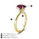 5 - Abena 2.36 ctw Rhodolite Garnet Oval Shape (9x7 mm) with Prong Studded Side Natural Diamond Solitaire Plus Engagement Ring 