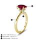 5 - Abena 2.56 ctw Created Ruby Oval Shape (9x7 mm) with Prong Studded Side Natural Diamond Solitaire Plus Engagement Ring 