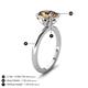 5 - Abena 1.81 ctw Smoky Quartz Oval Shape (9x7 mm) with Prong Studded Side Natural Diamond Solitaire Plus Engagement Ring 