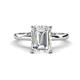 2 - Abena 2.56 ctw IGI Certified Lab Grown Diamond Emerald Shape (9x7 mm) with Prong Studded Natural Diamond Solitaire Plus Engagement Ring 