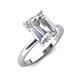 5 - Abena 2.56 ctw IGI Certified Lab Grown Diamond Emerald Shape (9x7 mm) with Prong Studded Natural Diamond Solitaire Plus Engagement Ring 