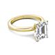 6 - Abena 2.56 ctw IGI Certified Lab Grown Diamond Emerald Shape (9x7 mm) with Prong Studded Natural Diamond Solitaire Plus Engagement Ring 