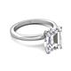 6 - Abena 2.56 ctw IGI Certified Lab Grown Diamond Emerald Shape (9x7 mm) with Prong Studded Natural Diamond Solitaire Plus Engagement Ring 