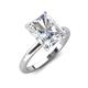 4 - Abena 2.56 ctw IGI Certified Lab Grown Diamond Radiant Shape (9x7 mm) with Prong Studded Natural Diamond Solitaire Plus Engagement Ring 