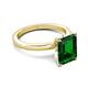 5 - Abena 2.06 ctw Created Emerald Emerald Shape (9x7 mm) with Prong Studded Natural Diamond Solitaire Plus Engagement Ring 