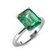 4 - Abena 3.26 ctw Created Alexandrite Emerald Shape (9x7 mm) with Prong Studded Natural Diamond Solitaire Plus Engagement Ring 