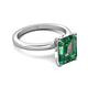 5 - Abena 3.26 ctw Created Alexandrite Emerald Shape (9x7 mm) with Prong Studded Natural Diamond Solitaire Plus Engagement Ring 