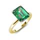 4 - Abena 3.26 ctw Created Alexandrite Emerald Shape (9x7 mm) with Prong Studded Natural Diamond Solitaire Plus Engagement Ring 