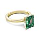 5 - Abena 3.26 ctw Created Alexandrite Emerald Shape (9x7 mm) with Prong Studded Natural Diamond Solitaire Plus Engagement Ring 