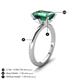 3 - Abena 3.26 ctw Created Alexandrite Emerald Shape (9x7 mm) with Prong Studded Natural Diamond Solitaire Plus Engagement Ring 