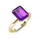 4 - Abena 2.31 ctw Amethyst Emerald Shape (9x7 mm) with Prong Studded Natural Diamond Solitaire Plus Engagement Ring 