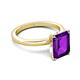 5 - Abena 2.31 ctw Amethyst Emerald Shape (9x7 mm) with Prong Studded Natural Diamond Solitaire Plus Engagement Ring 