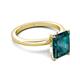 5 - Abena 3.06 ctw London Blue Topaz Emerald Shape (9x7 mm) with Prong Studded Natural Diamond Solitaire Plus Engagement Ring 