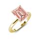 4 - Abena 2.31 ctw Morganite Emerald Shape (9x7 mm) with Prong Studded Natural Diamond Solitaire Plus Engagement Ring 