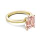 5 - Abena 2.31 ctw Morganite Emerald Shape (9x7 mm) with Prong Studded Natural Diamond Solitaire Plus Engagement Ring 