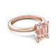 5 - Abena 2.31 ctw Morganite Emerald Shape (9x7 mm) with Prong Studded Natural Diamond Solitaire Plus Engagement Ring 